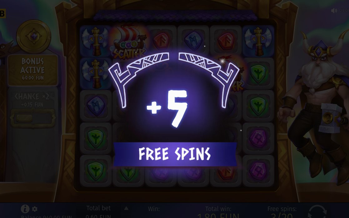 Free Spins round with its spin count and multiplier values