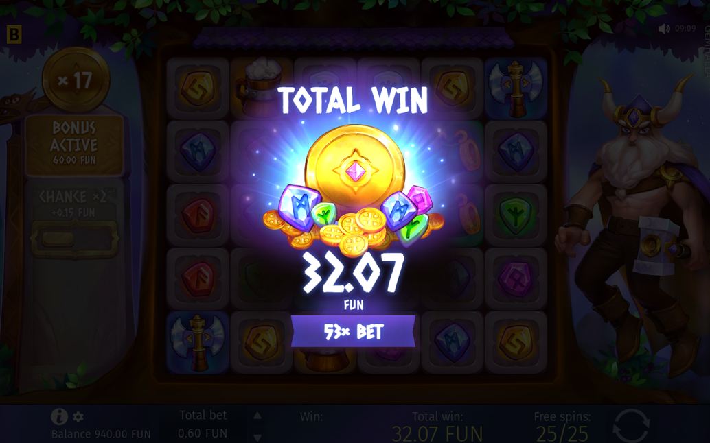Winning cluster on the 6x5 grid with its payout