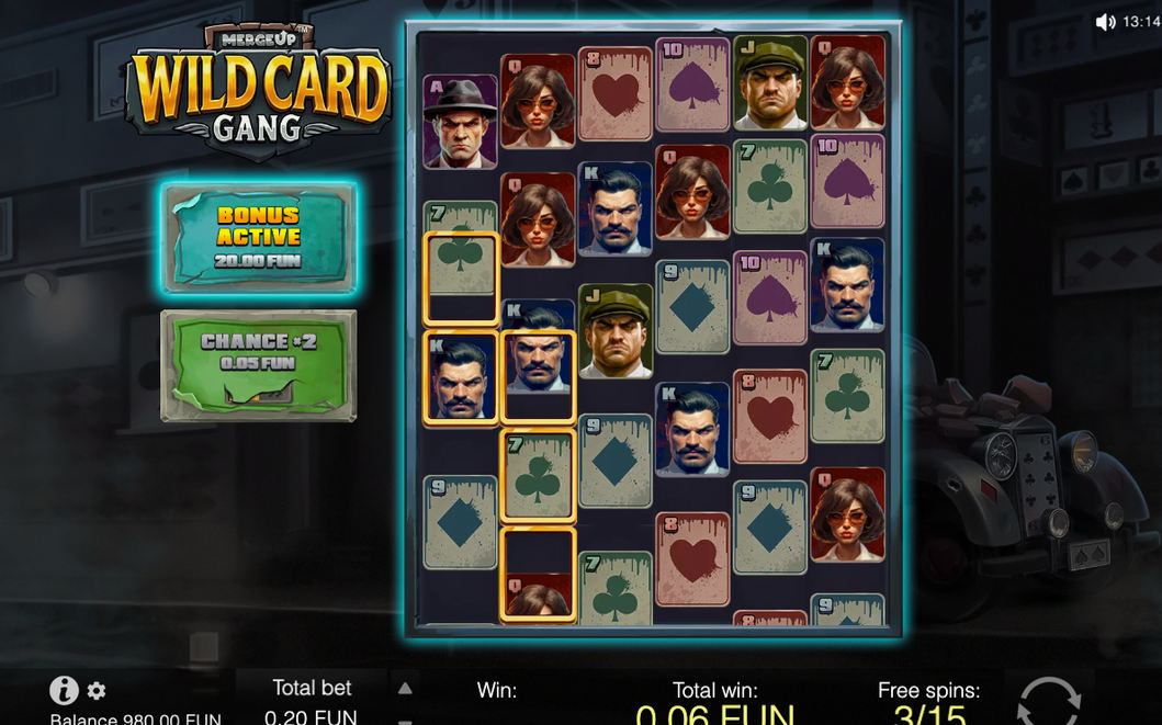 Free Spins with gold outlines, cyan frame and night scene